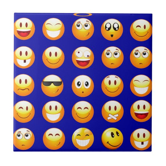 Carreau emojis bleu foncé (Devant)