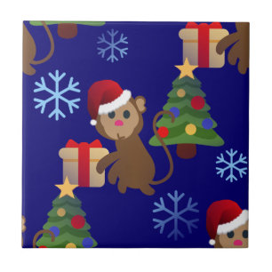Carreau Émotion de singe de père Noël
