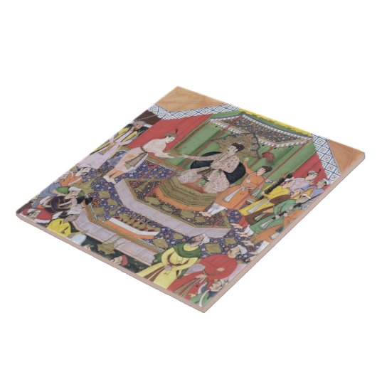 Carreau Empereur Akbar (r.1556-1605) amusé par son fos (Côté)