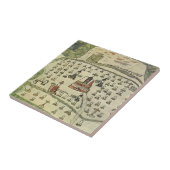 Carreau Empire aztèque de Montezuma, carte du monde antiqu (Côté)