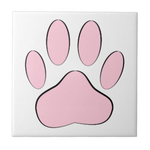 Carreau Empreinte de chien rose bébé