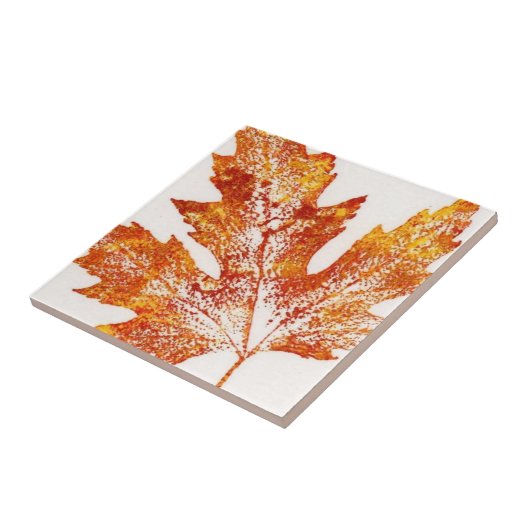 Carreau Empreinte de feuilles naturelles de l'érable d'aut (Côté)