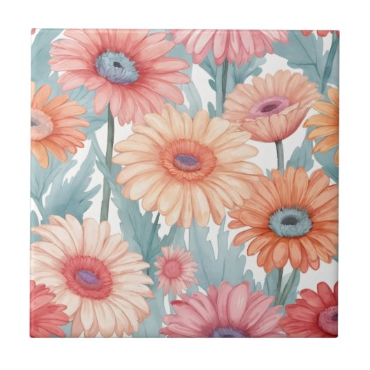 Carreau Empreinte de fleurs de germes roses (Devant)