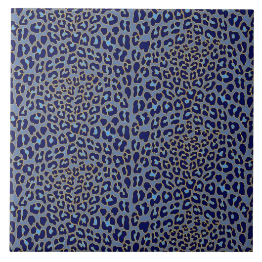 Carreau Empreinte de léopard bleu (Devant)