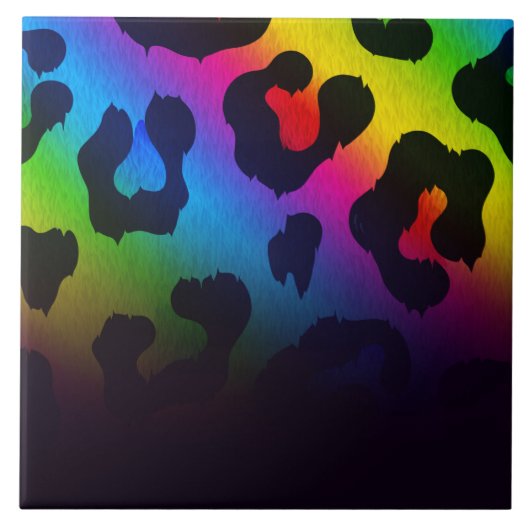 Carreau Empreinte de léopard coloré (Devant)