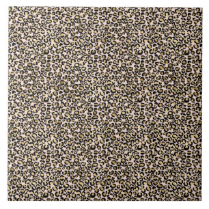 Carreau Empreinte de léopard d'or rose