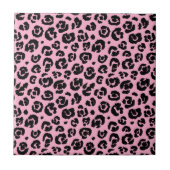 Carreau Empreinte de léopard noir rose (Devant)