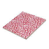 Carreau Empreinte de léopard rouge et blanc (Côté)