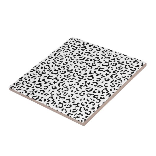 Carreau Empreinte de léopard, Zones Léopard, Noir Et Blanc (Côté)