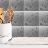 Carreau Empreinte de patte animal gris simple