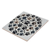 Carreau Empreinte de patte avec canine de couleur différen (Côté)