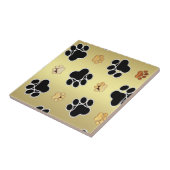 Carreau Empreinte de patte bronzage et noir sur un arrière (Côté)