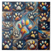 Carreau Empreinte de patte chien canin à couper le souffle (Devant)