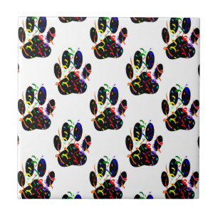 Carreau Empreinte de patte Confetti Et Motif De Fête