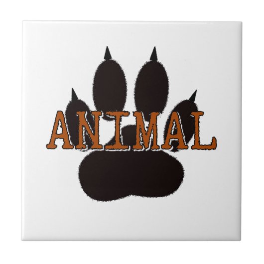 Carreau Empreinte de patte d'animal noir (Devant)