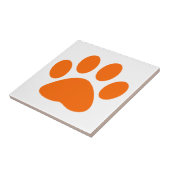 Carreau Empreinte de patte de chatte à chien orange (Côté)