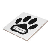 Carreau Empreinte de patte de chien avec nom personnalisé (Côté)
