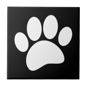 Carreau Empreinte de patte de chien blanche