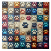 Carreau Empreinte de patte de chien canin de différentes c (Devant)