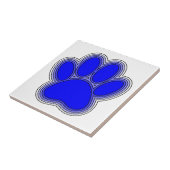 Carreau Empreinte de patte de chien en bleu avec contours (Côté)