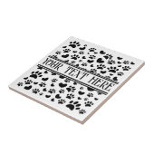 Carreau Empreinte de patte de chien et coeur avec nom pers (Côté)