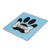 Carreau Empreinte de patte De Chien Et Os Sur Bébé Bleu (Côté)