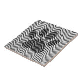 Carreau Empreinte de patte De Chien Sur Les Vagues Noires  (Côté)