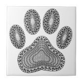 Carreau Empreinte de patte d'encre Abstrait (Devant)