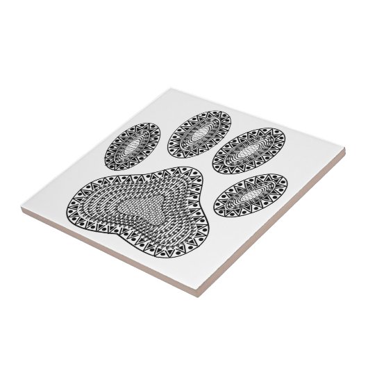 Carreau Empreinte de patte d'encre Abstrait (Côté)