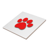 Carreau Empreinte de patte espiègle de chien pour le ROUGE (Côté)