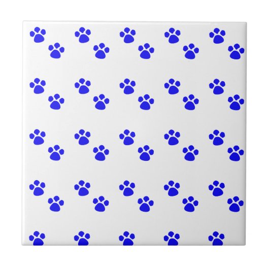 Carreau Empreinte de patte Motifs Bleu Blanc Mignonne Cool (Devant)