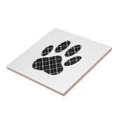 Carreau Empreinte de patte Tartan Noir Et Blanc (Côté)