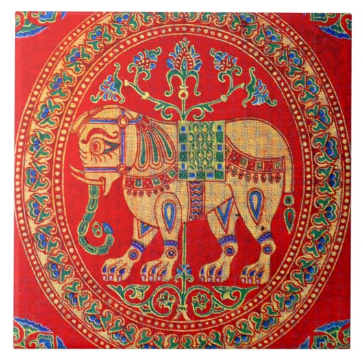 Carreau Empreinte d'éléphants d'Inde orientale (Devant)