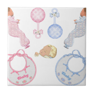 Carreau Empreintes de pas adorables mignonnes de crèche de