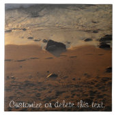 Carreau Empreintes de pas sur la plage ; Personnalisable (Devant)