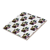 Carreau Empreintes de pattes Confetti Et Motif Party Strea (Côté)