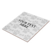 Carreau Empreintes de pattes de chiot et os texte personna (Côté)