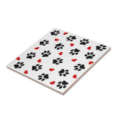 Carreau Empreintes de pattes et coeurs (Côté)