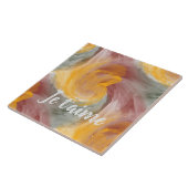 Carreau En amour Français Automne Aquarelle Paint Swirls (Côté)