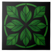 Carreau en céramique à motif de feuilles élégantes (Devant)