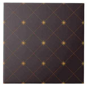 Carreau en céramique à motif diamant or