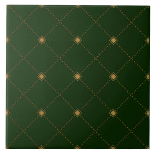 Carreau en céramique à motif diamant or