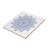 Carreau en céramique à motif géométrique bleu élég (Côté)