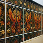 CARREAU EN CÉRAMIQUE ART DÉCO DOUBLE PHÉNIX