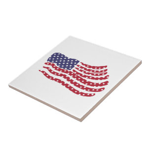 Carreau en céramique avec motif de drapeau bleu bl