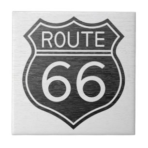 Carreau en céramique Bouclier Route 66 Vintage