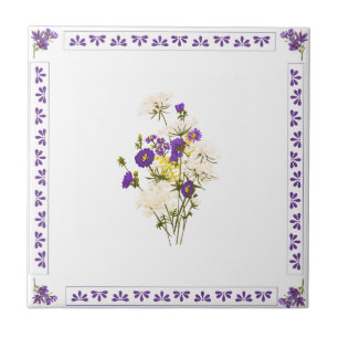 Carreau en céramique Bouquet Violet