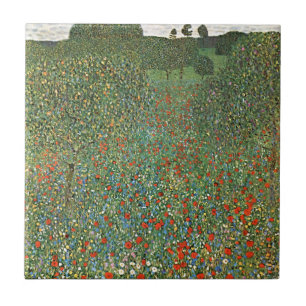 Carreau en céramique champ de pavots de Gustav Kli