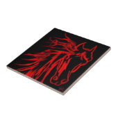Carreau en céramique de cheval rouge (Côté)