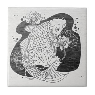 Carreau en céramique de lotus Koi Zen